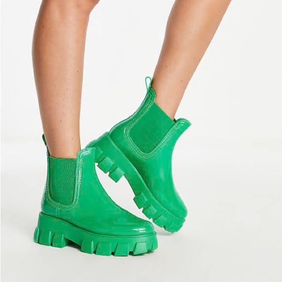 Green Ankle Rain Boots - Picture 1 of 6